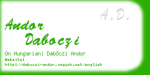 andor daboczi business card